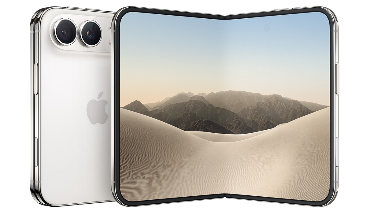iPhone Duo в раскрытом виде: задняя панель с двумя камерами и внутренний дисплей