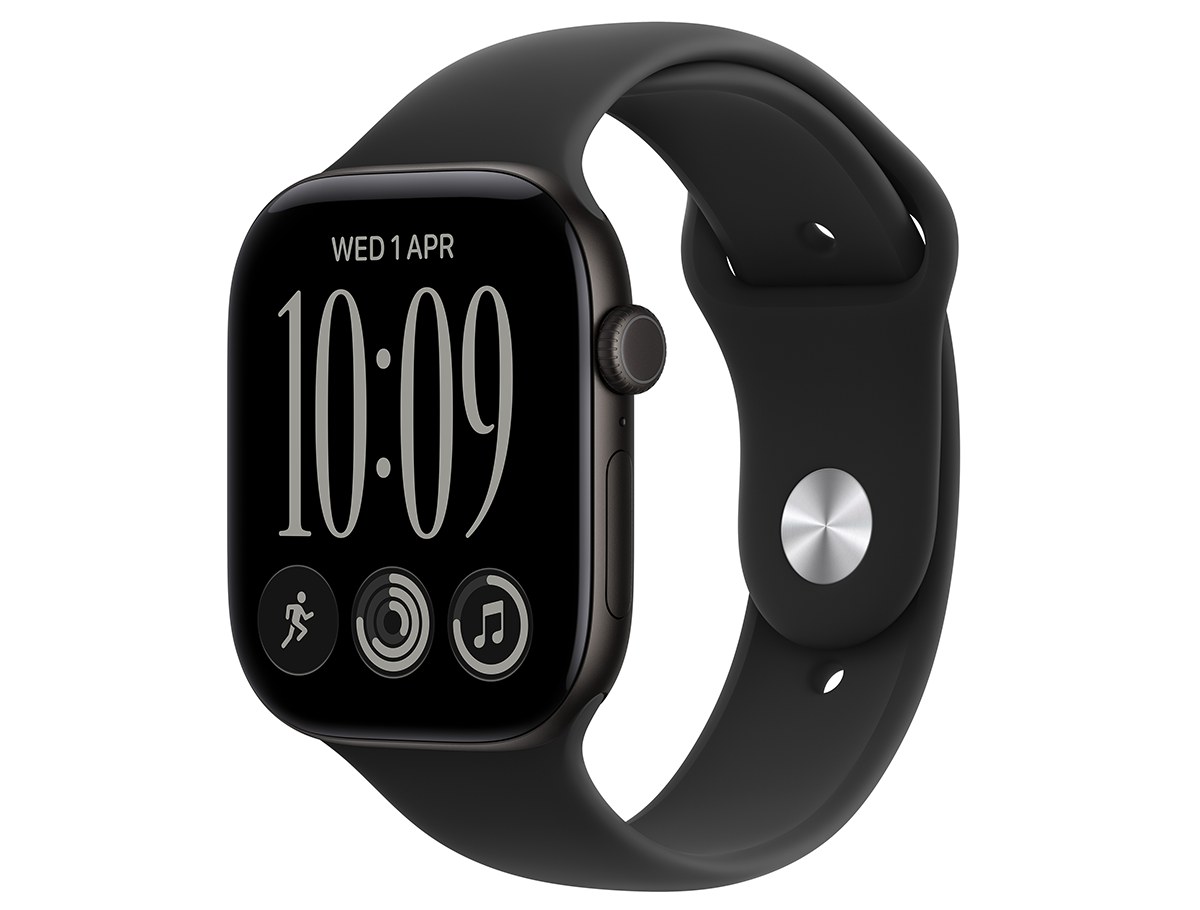 Apple Watch Series 12 в чёрном корпусе со спортивным ремешком