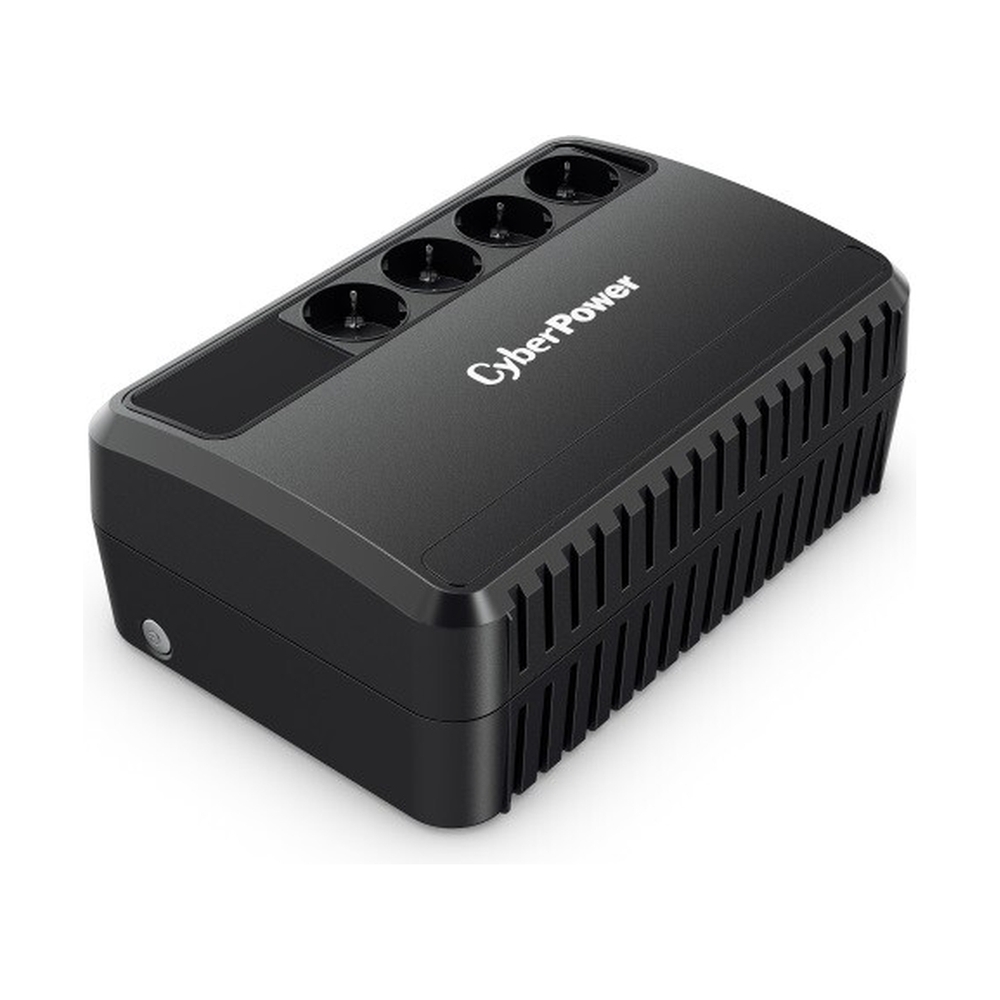 Источник бесперебойного питания, CyberPower, BU1000E, Мощность 1000ВА/600Вт, BU-серия, Линейно-интерактивный, Напольный, Диапазон работы AVR:165-280В, Бат.1 шт., Вых: 4xSchuko , Чёрный - фото