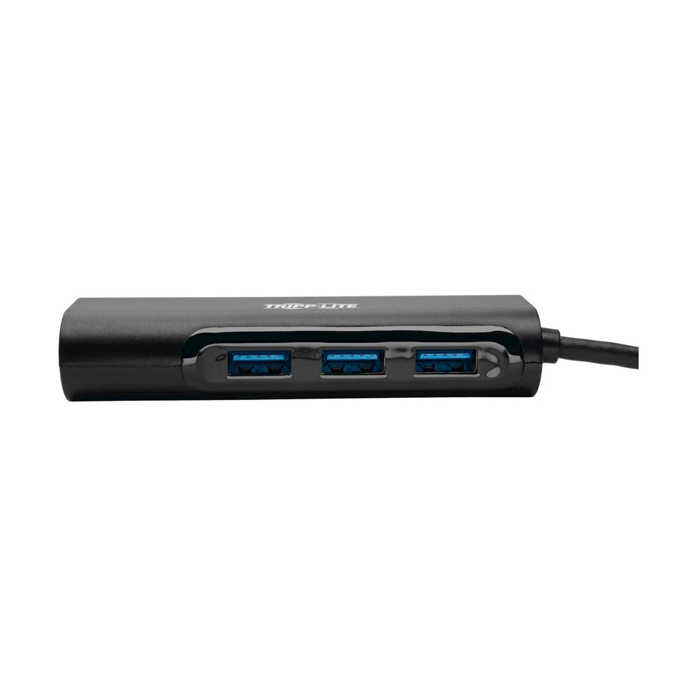 Адаптер TrippLite/3-Port USB-C Hub with LAN Port, USB-C to 3x USB-A Ports and Gbe, USB 3.0, Black - фото 2