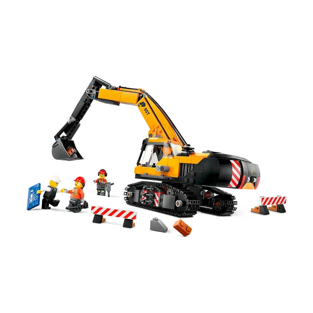 Конструктор Lego Город Желтый строительный экскаватор 60420 - фото 2