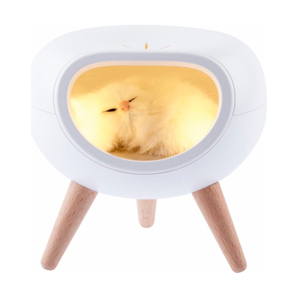 Ночник-светильник ЭРА NLED-467-1W-W котик белый - фото