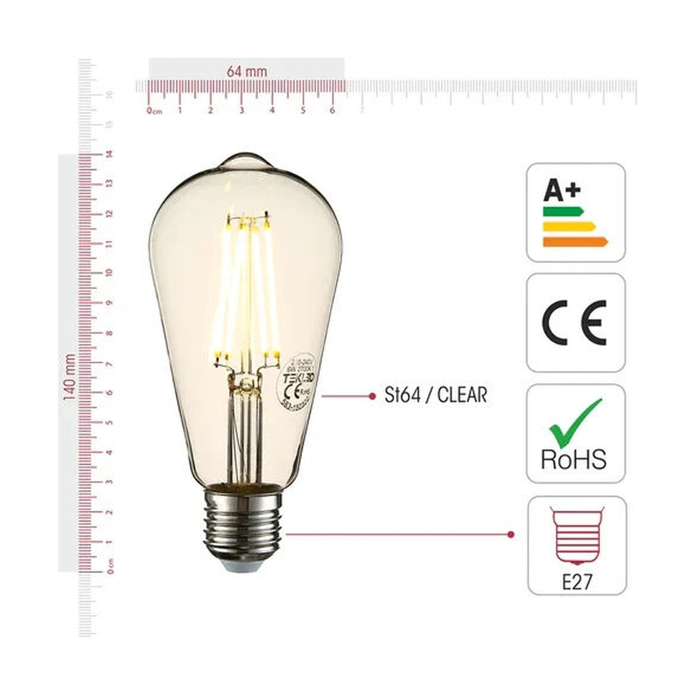 Лампа светодиодная Technolight LED ST64 6,5W E27 6000K - фото