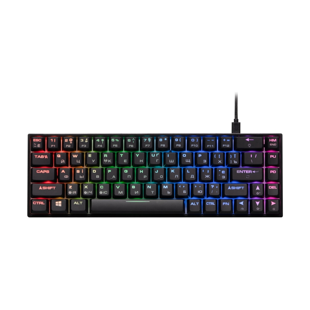 Клавиатура игровая 2E GAMING KG380 Black GATERON RED SWITCH 68 key - фото