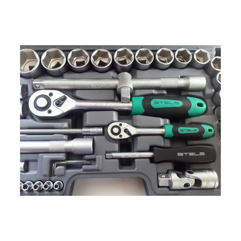 Набор инструментов, 1/2, 1/4, CrV, пластиковый кейс 94 предм - фото 4