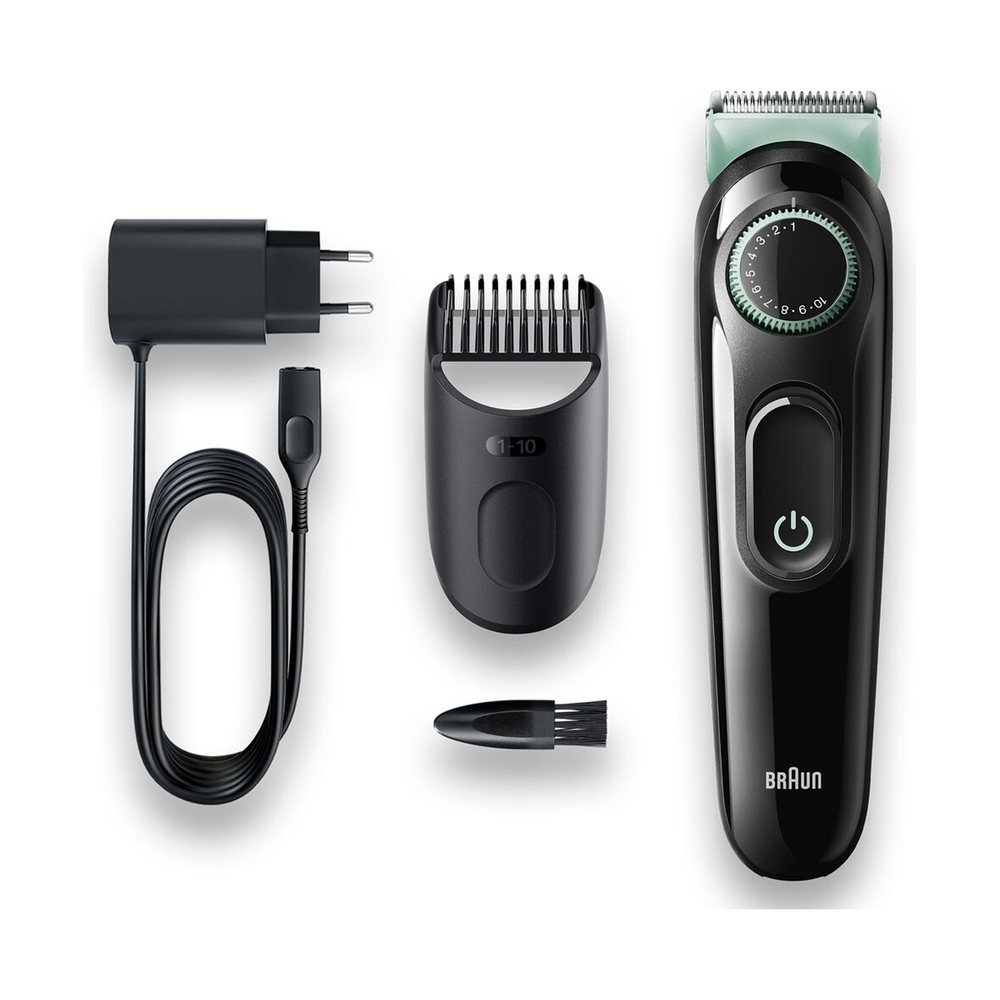 Триммер для бороды и усов Braun BT3321, 1 насадка, мятно-черный - фото 2