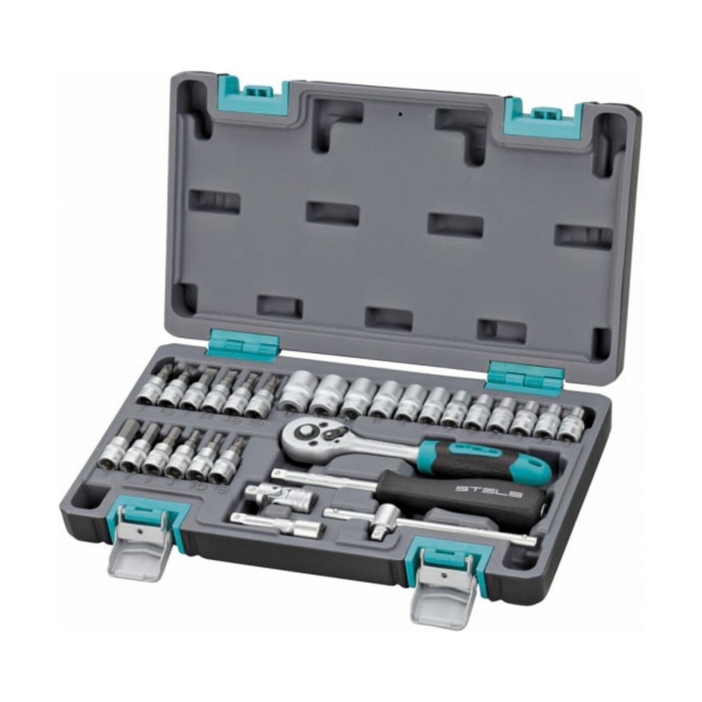 Набор инструментов Stels, 1/4, CrV, пластиковый кейс 29 предм. - фото