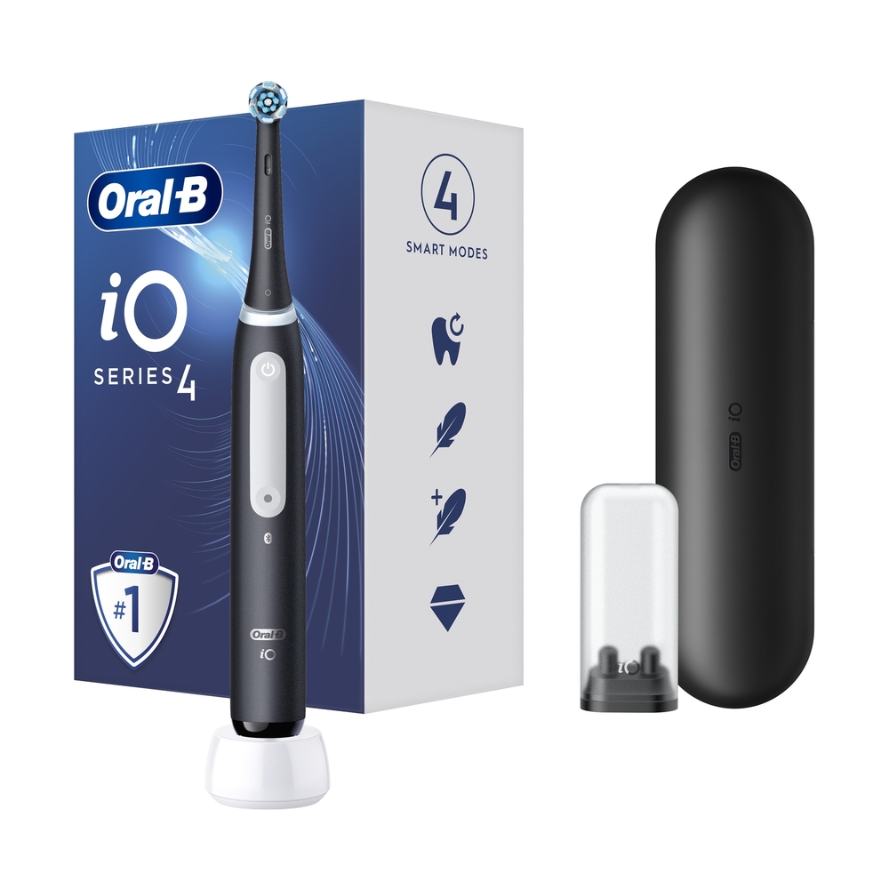 Электрическая зубная щётка Oral-B iO Series 4 Matte Black, Чёрная - фото