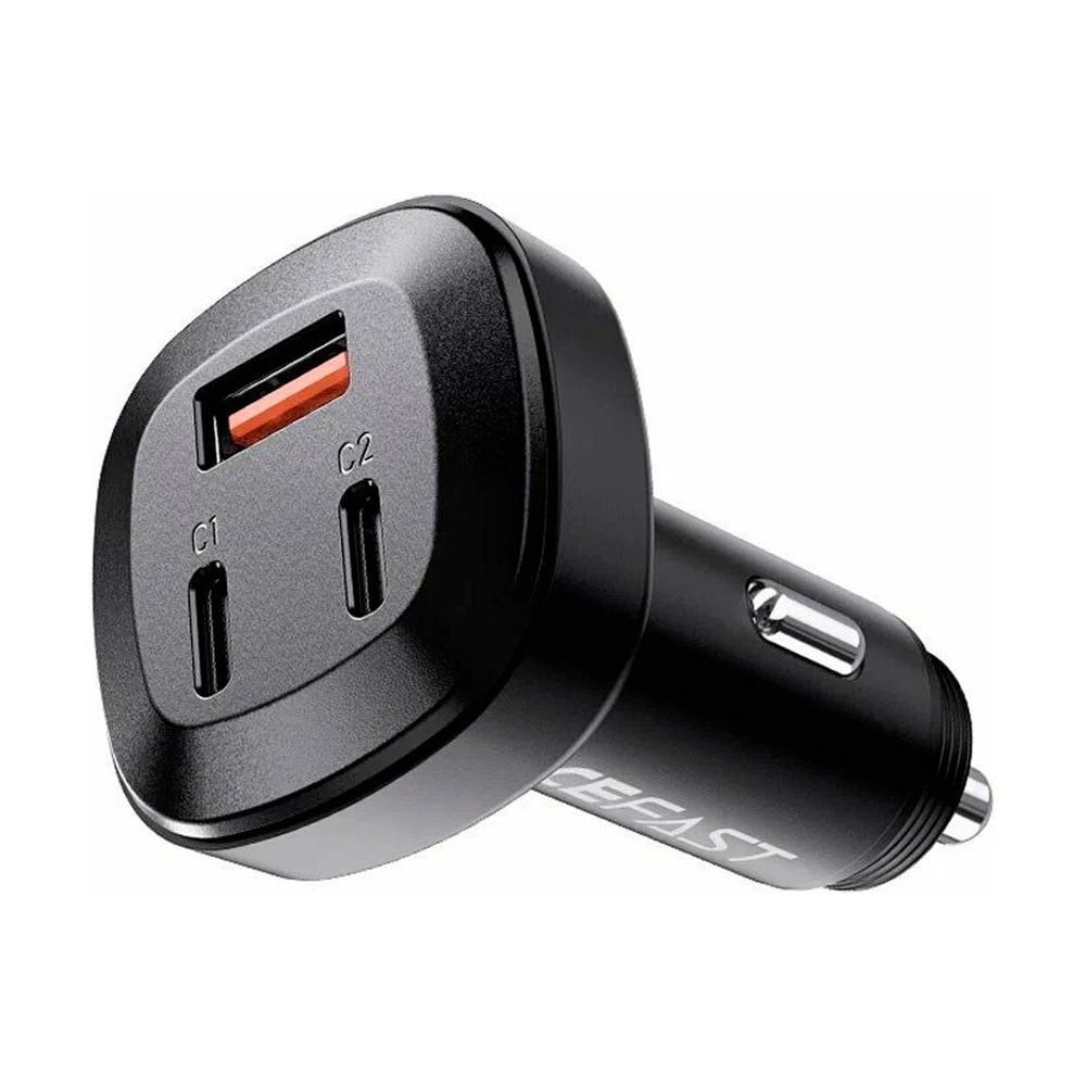 Автомобильное зарядное устройство AceFast B3, 66W(USB-C+USB-C+USB-A), черный - фото