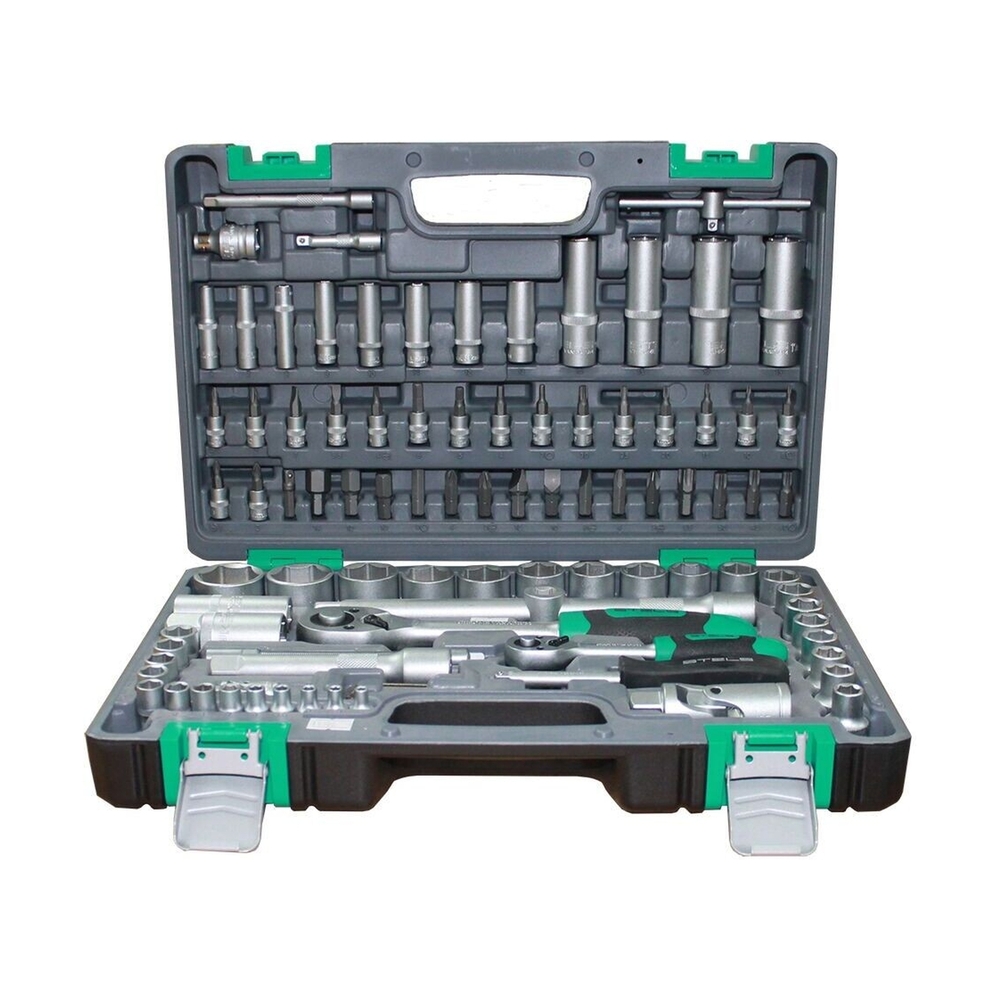 Набор инструментов, 1/2, 1/4, CrV, пластиковый кейс 94 предм - фото