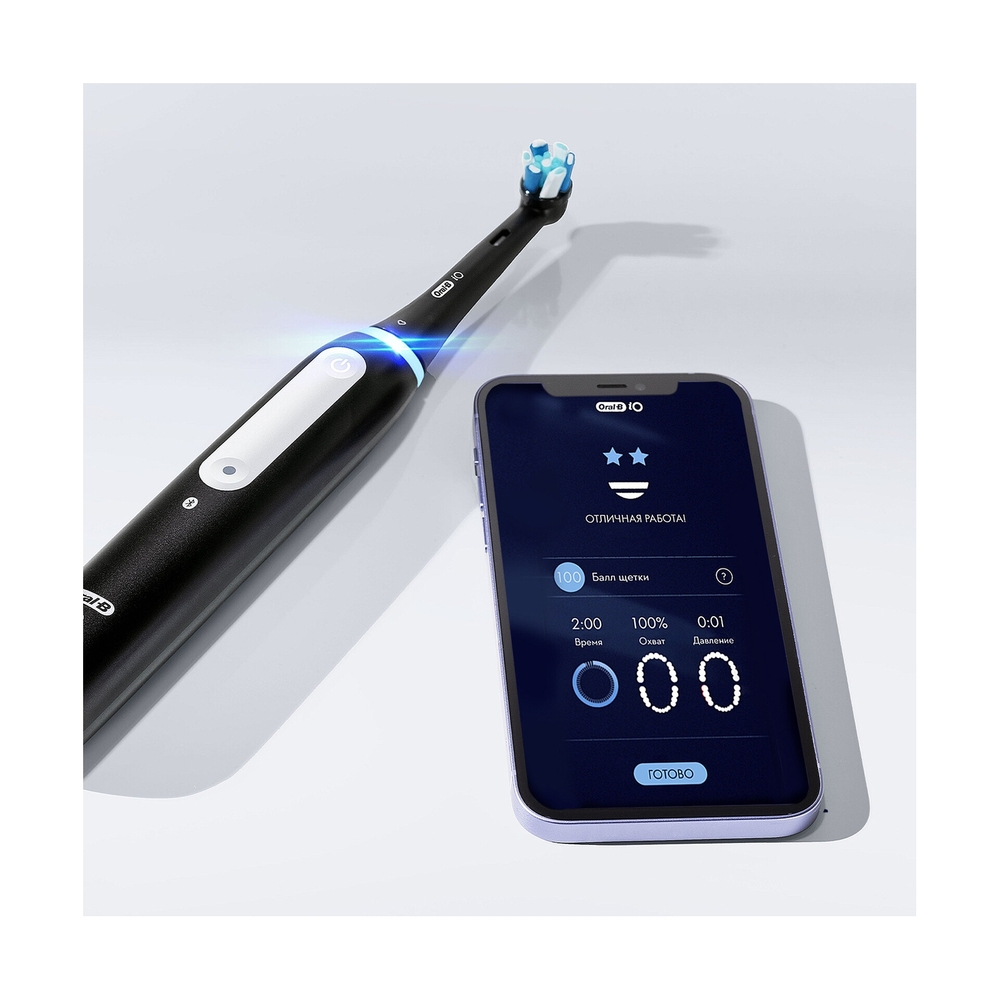 Электрическая зубная щётка Oral-B iO Series 4 Matte Black, Чёрная - фото 11