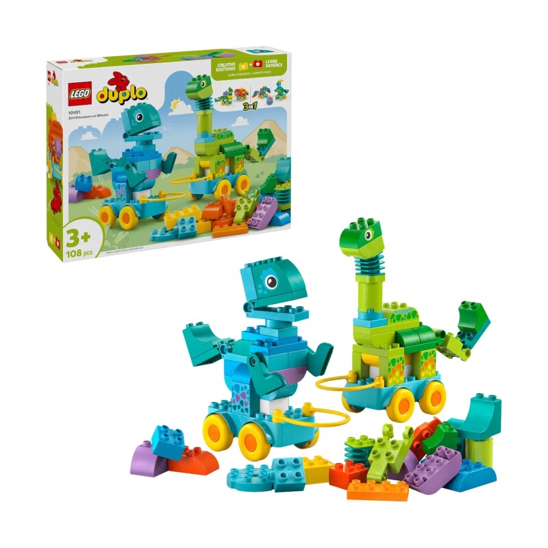 Конструктор Lego 10451 Дупло Динозавры на колесах 3 в 1 - фото 2