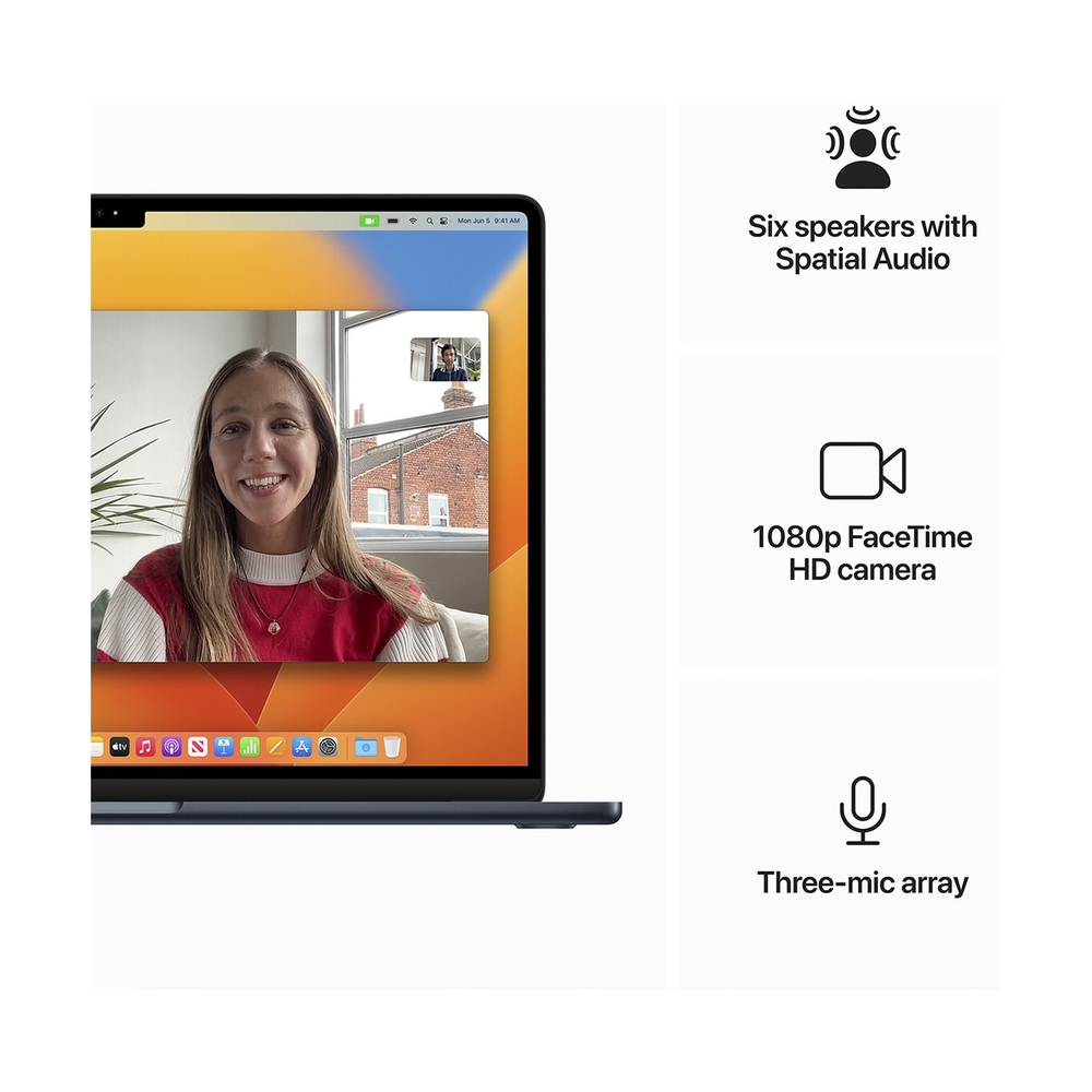 Apple MacBook Air 15 / M2 / 8 Gb / 256 Gb / 15.3" / Midnight (MQKW3) - фото 6