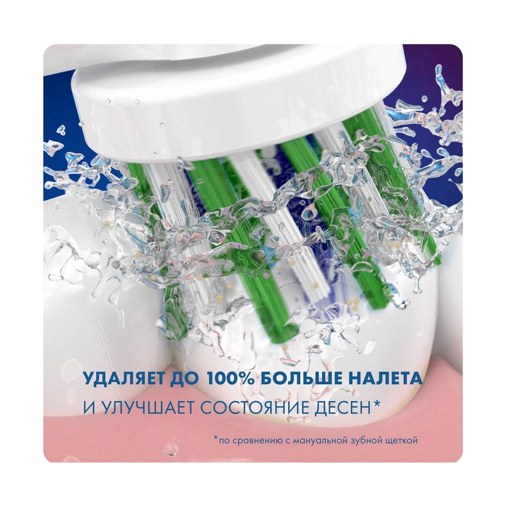 Насадки Oral-B Сross Action CleanMaximiser White для электрической зубной щетки, 4 шт., для тщательного удаления налета - фото 5