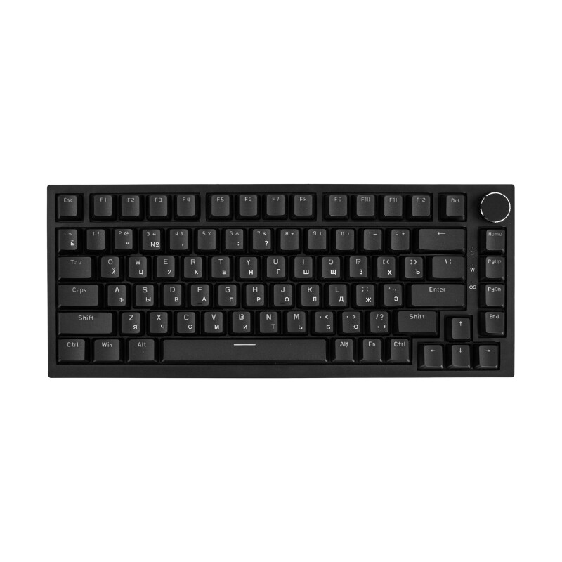 Клавиатура, Ajazz AK820, Механическая, 75%, Red Switches, Подсветка RGB, Анг/Рус, Черный - фото 2