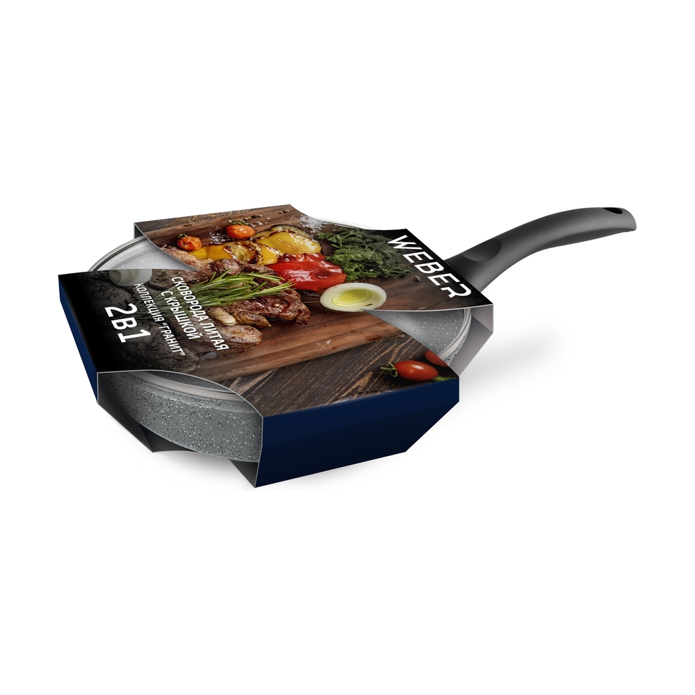 Сковорода WEBER с крышкой 28 См - фото