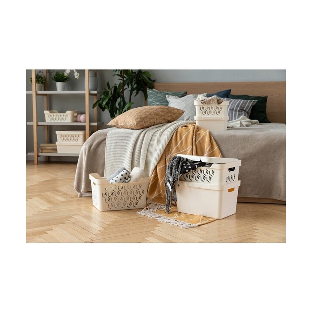 Ящик с крышкой универсальный Deluxe 4,6л 433205534 (Светло-бежевый) - фото 4