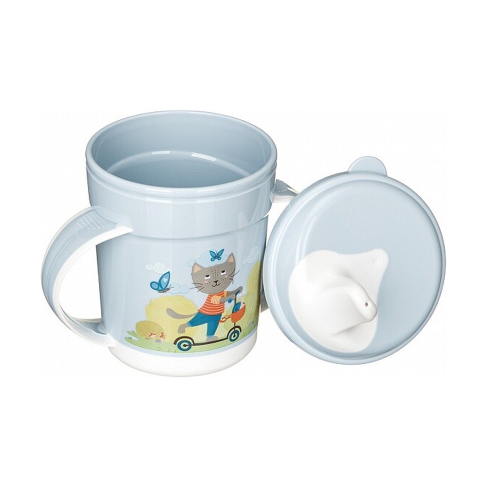 Поильник с ручками и декором, 320МЛ (Светло-голубой) 431313231 - фото 2