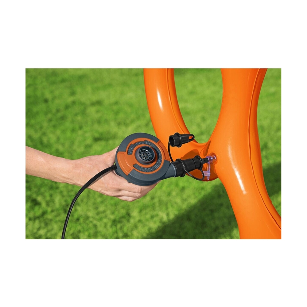 Насос электрический Sidewinder AC/DC Air Pump (220В/12В), BESTWAY, 62142, Пластик/метал, 490 л/мин, От электросети и автомобильного прикуривателя, 3 насадки, Чёрно-оранжевый, Цветная коробка - фото 2