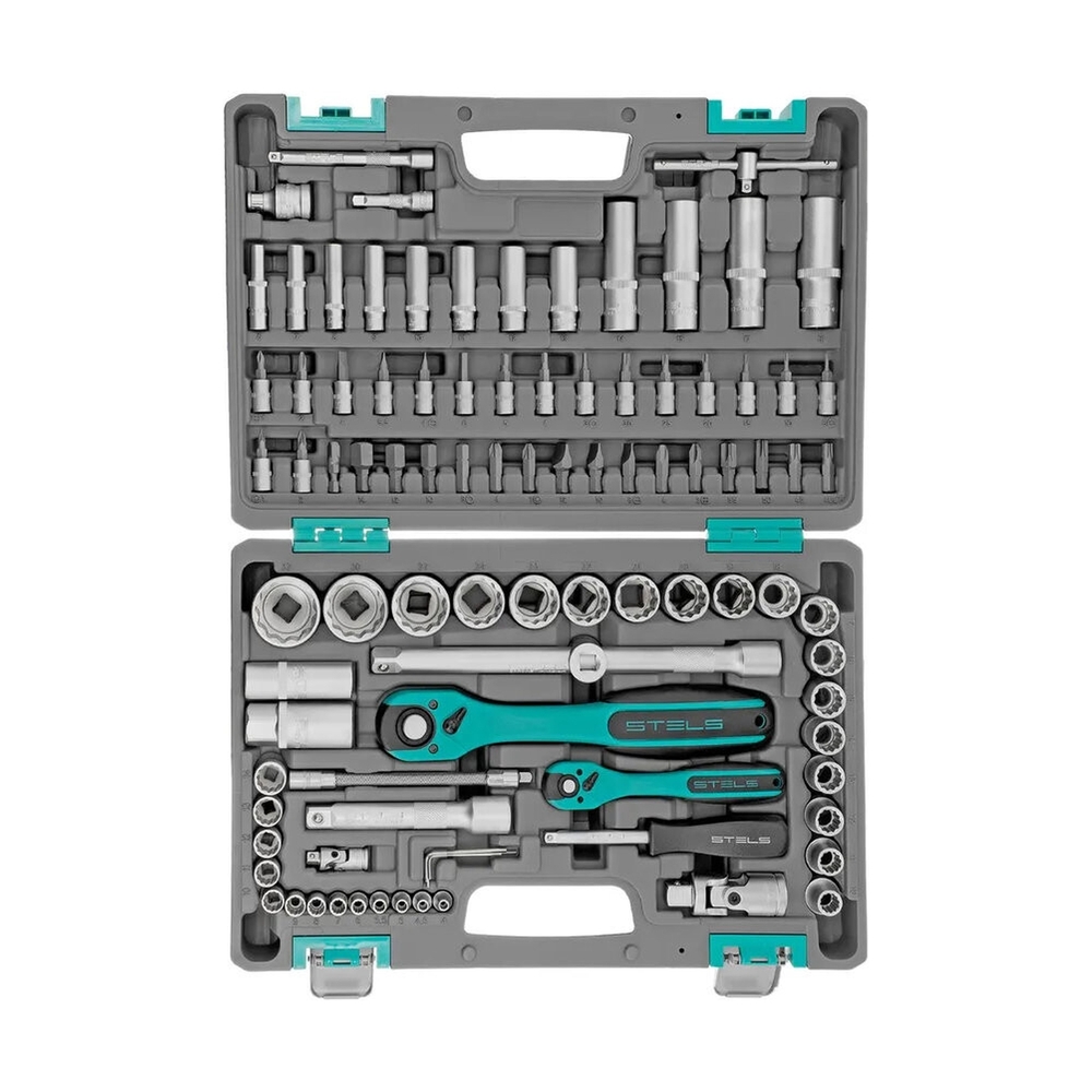 Набор инструментов 12 гранные головки, пластиковый кейс, 94 предмета Stels - фото 2