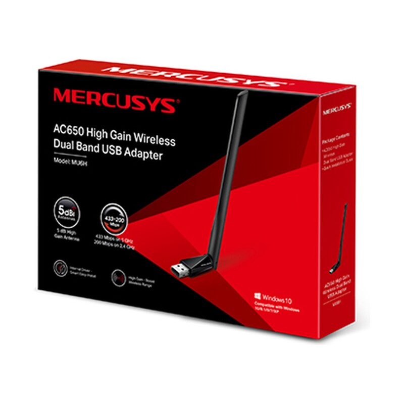 Беспроводной USB-адаптер Mercusys MU6H - фото 3