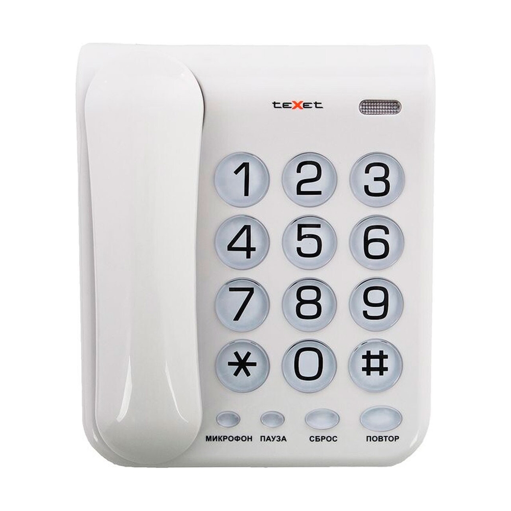 Проводной телефон Texet TX-262 светло-серый - фото