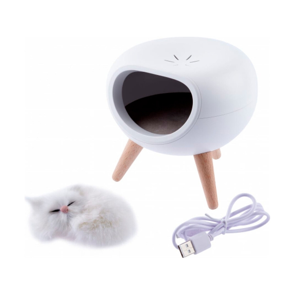 Ночник-светильник ЭРА NLED-467-1W-W котик белый - фото 8