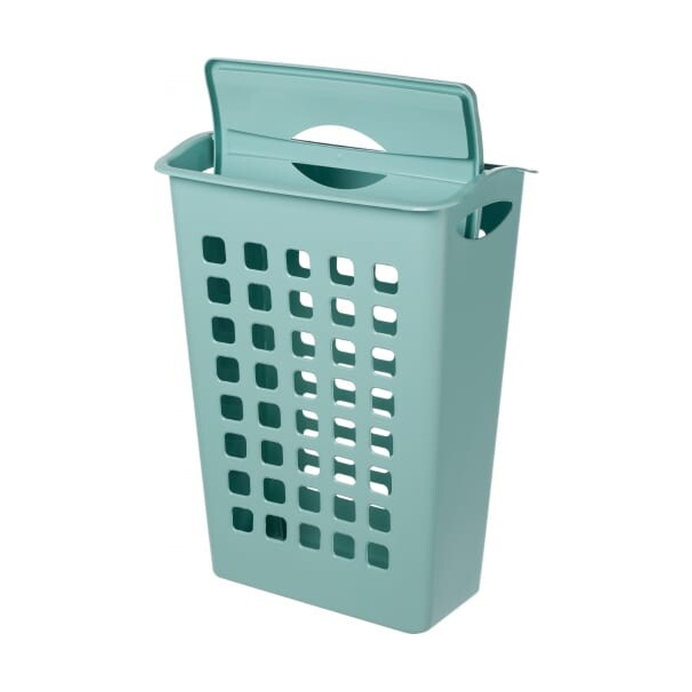 Корзина для белья с поворотной крышкой узкая 430х260х580 ММ, 38Л (Светло-голубой) 431255431 - фото