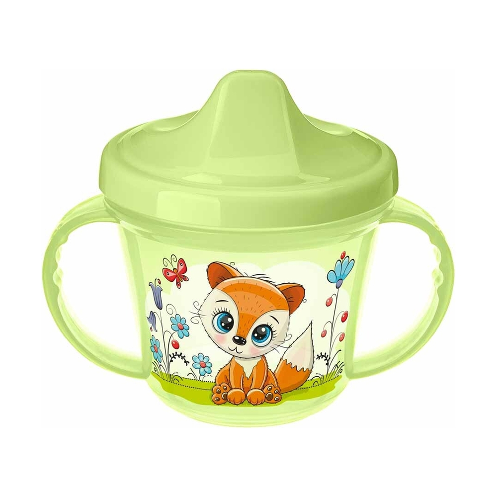 Поильник с ручками и декором, 200мл (Салатовый), 43130911051 - фото
