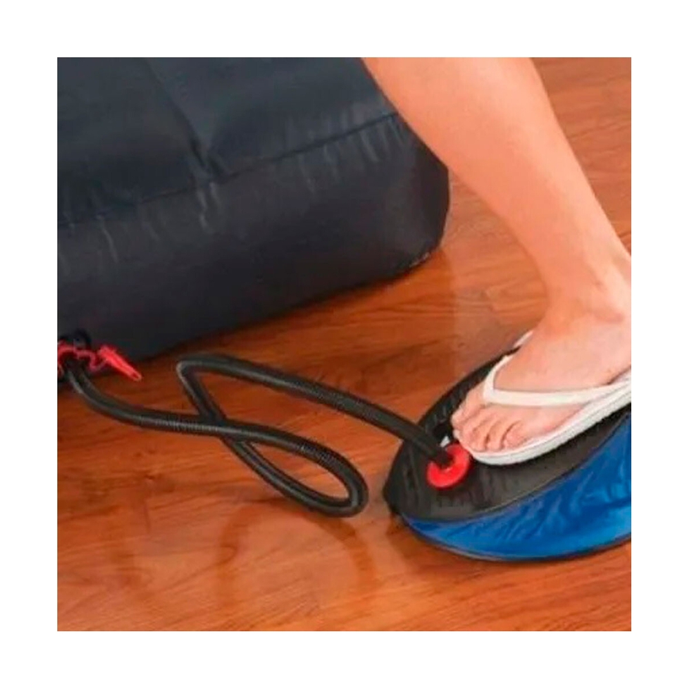 Насос ножной Bellows Foot Pump 28 см., INTEX, 69611, Пластик, Шланг 0.8м., 3 насадки, Объем камеры 3 л., Чёрно/синий, Пакет - фото 5