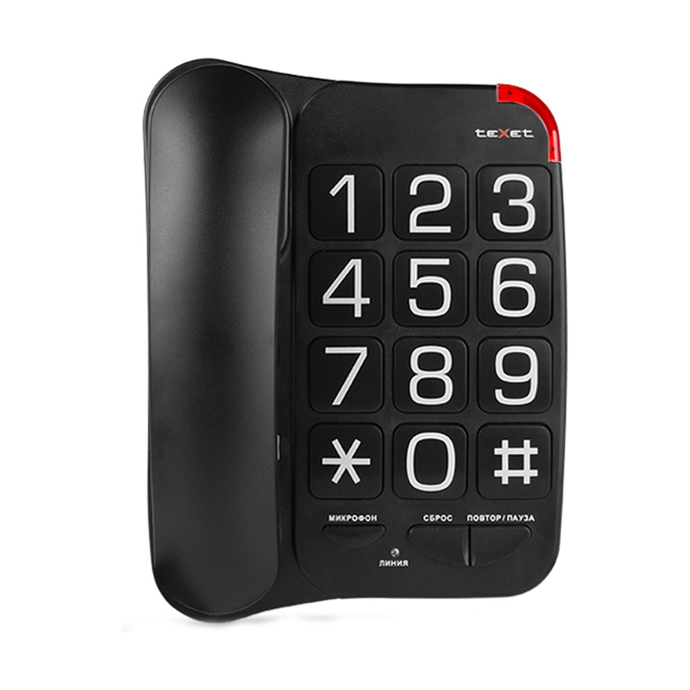 Проводной телефон Texet TX-201 черный - фото