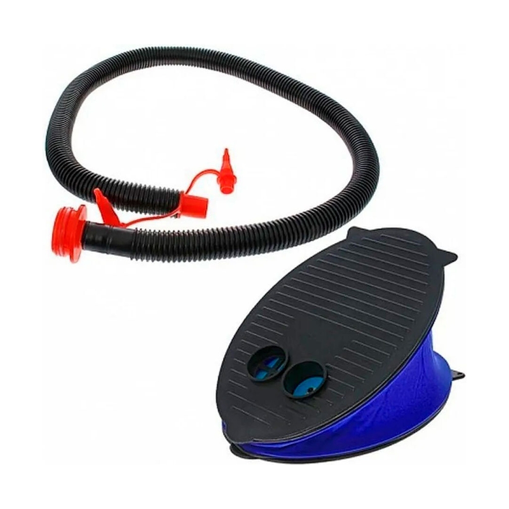 Насос ножной Bellows Foot Pump 28 см., INTEX, 69611, Пластик, Шланг 0.8м., 3 насадки, Объем камеры 3 л., Чёрно/синий, Пакет - фото 3