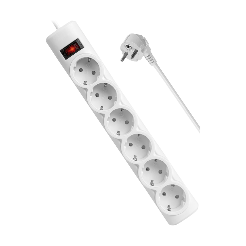 Сетевой фильтр DFS 153 3 м, белый, 6 розеток - фото