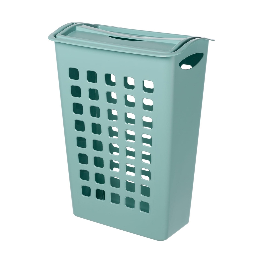 Корзина для белья с поворотной крышкой узкая 430х260х580 ММ, 38Л (Светло-голубой) 431255431 - фото 6