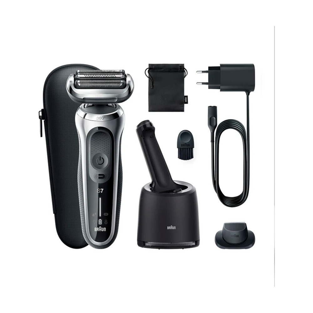 Электробритва Braun Series 7 71-S7200cc, сухое/влажное бритьё, центр SmartCare и 1 насадка, чёрная - фото 2