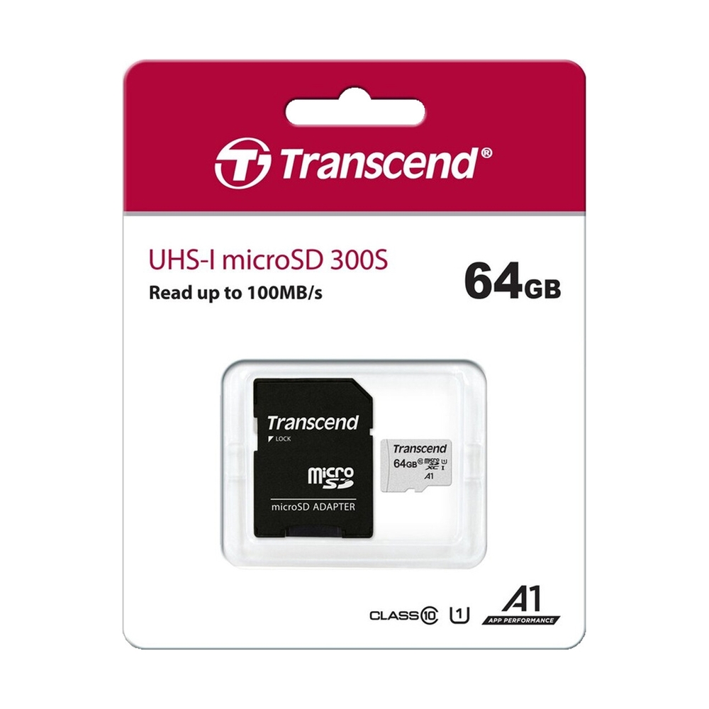 Карта памяти Transcend MicroSDXC 64 Гб, Class 10 UHS-I U1 (TS64GUSD300S) - фото 3