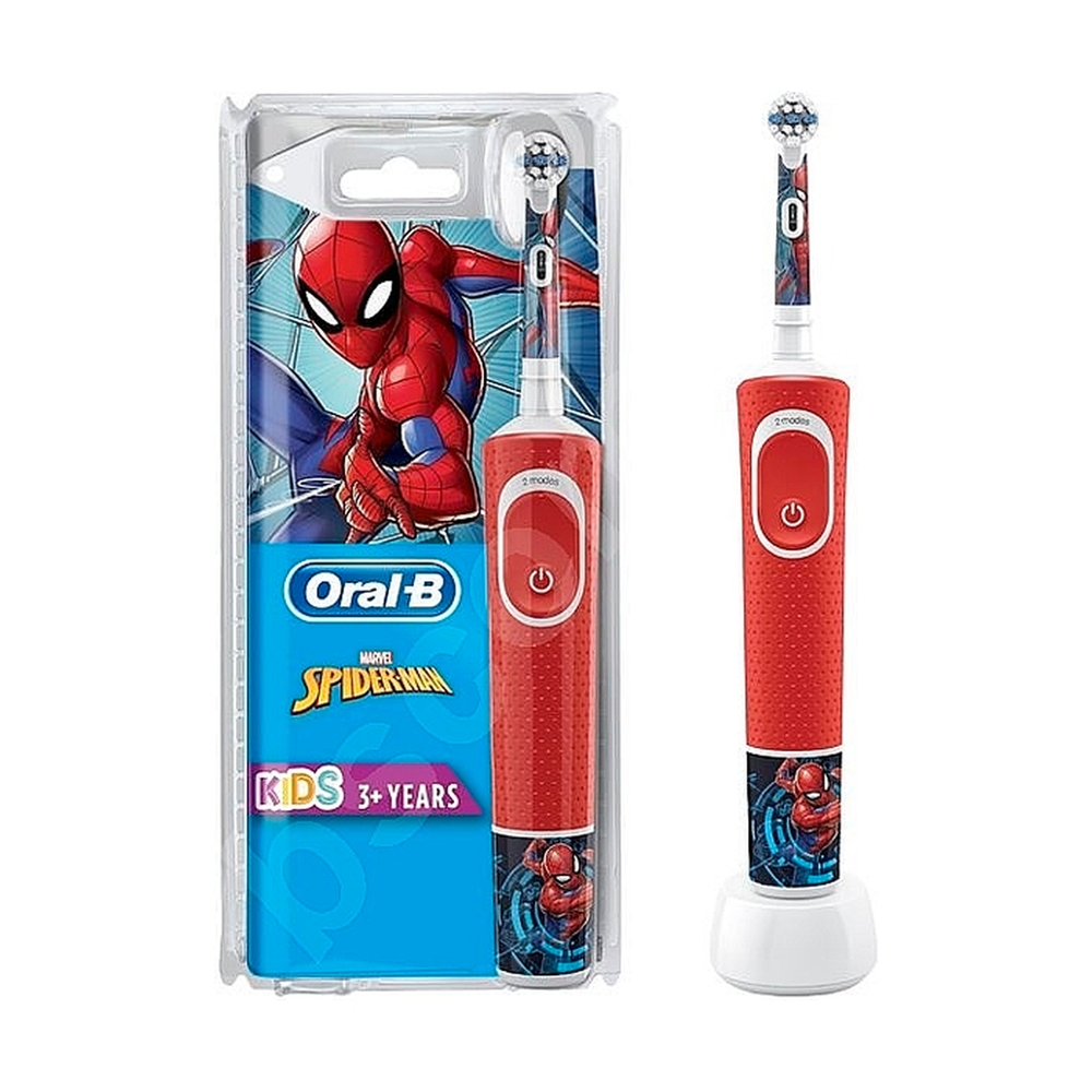 Детская электрическая зубная щетка Oral-B Kids «Человек-Паук», 3+ лет - фото
