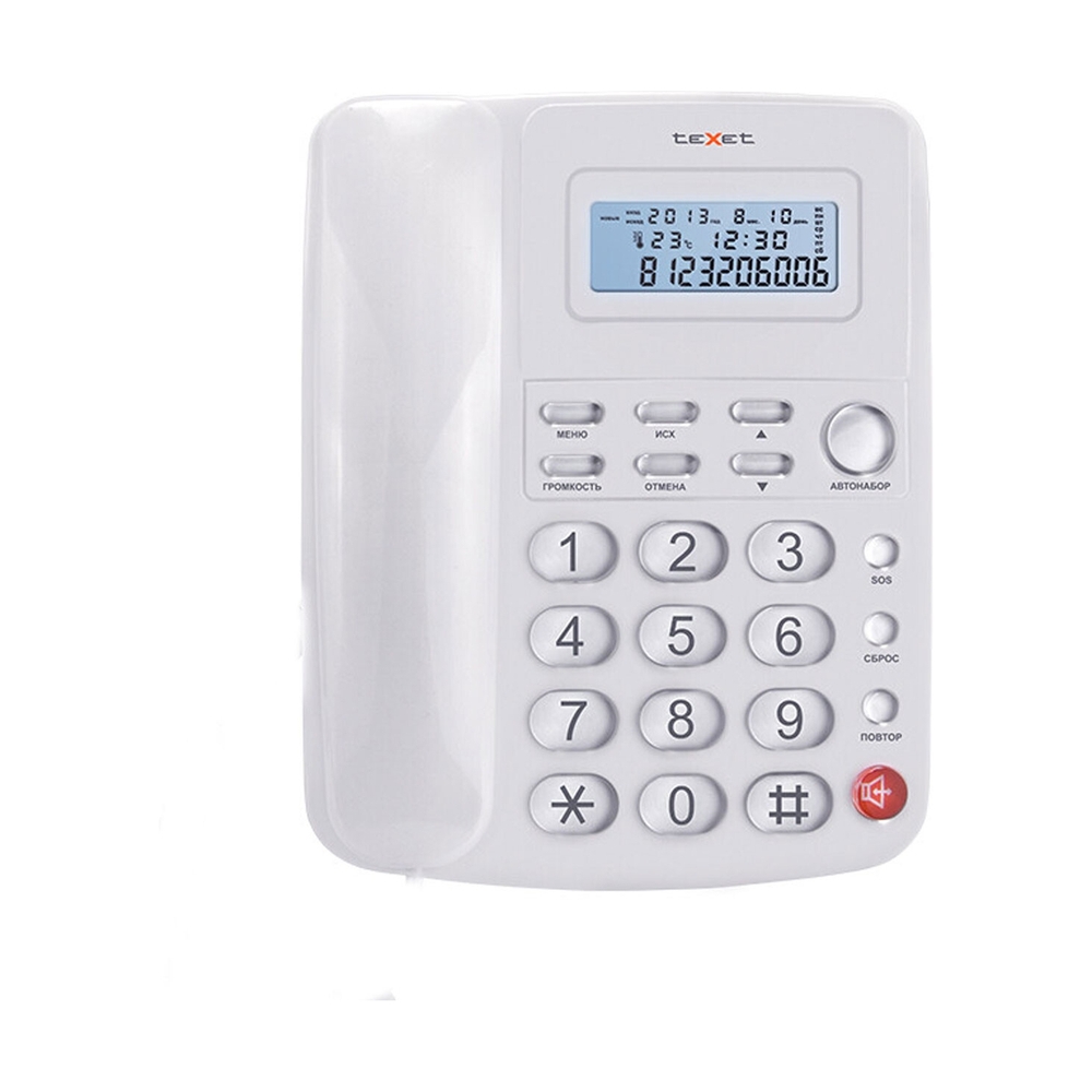 Проводной телефон Texet TX-250 белый - фото