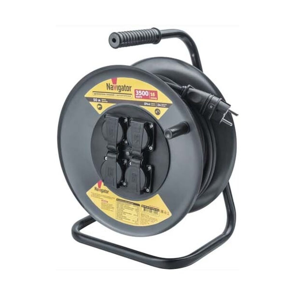Удлинитель Navigator 93 896 NPE-RM-04-50-E-IP44-3x1.5 катушка 4 гн. c/з КГ 50м - фото