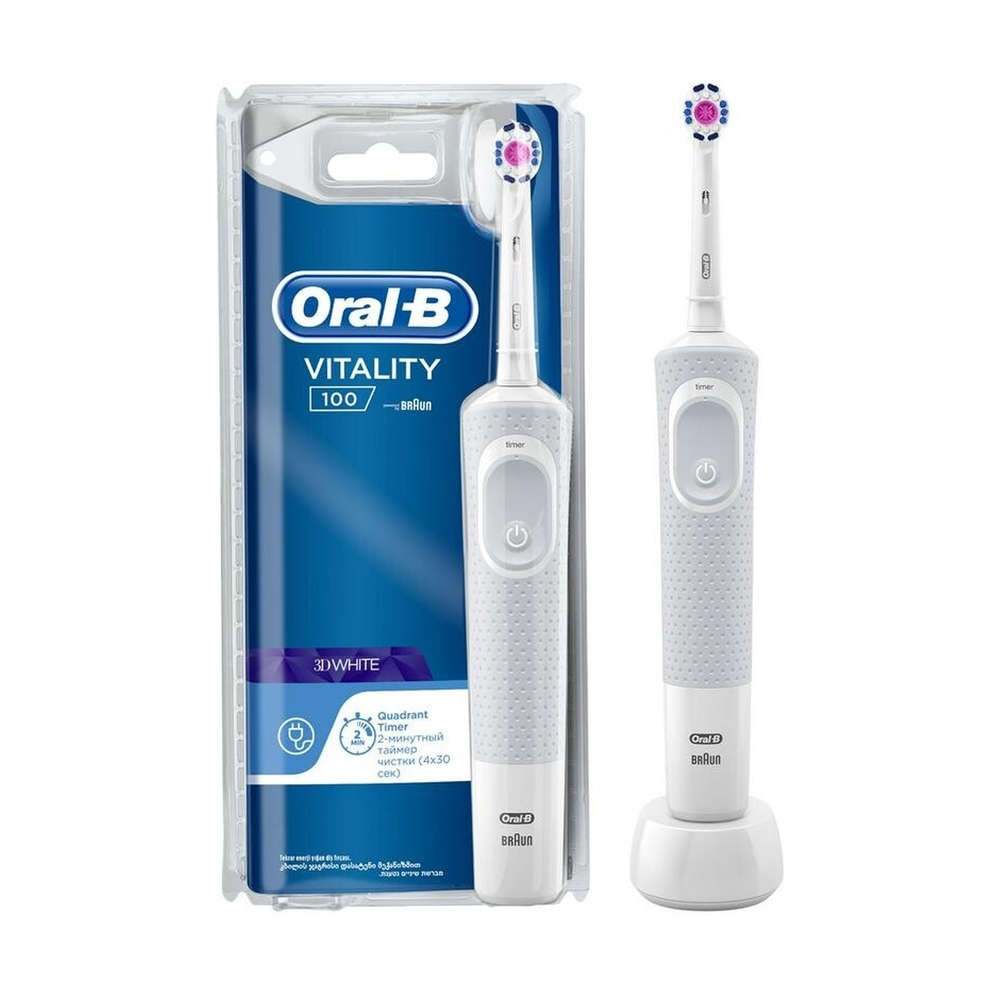 Электрическая зубная щётка Oral-B Vitality D100, белая - фото