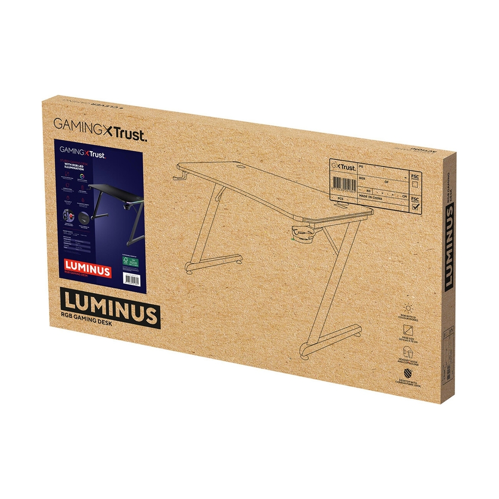 Стол Trust GXT 709W Luminus RGB Desk, Black (25184) - фото 7