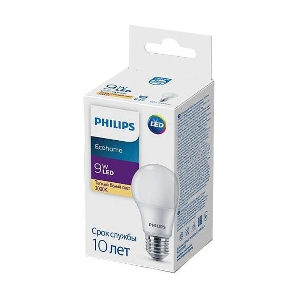 Лампа Philips EcohomeLED Bulb 9W 680lm E27 830 - фото