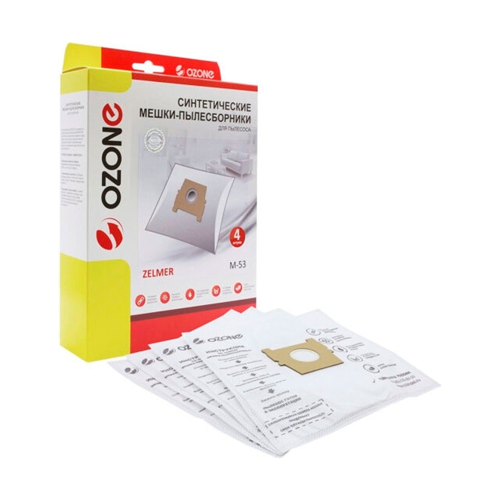 Мешки пылесборники для пылесоса ZELMER, OZONE M-53, тип оригинального мешка: 2700, 2010, 2000, 2000, 1100, 919, 828, 818, 450, 400 - фото
