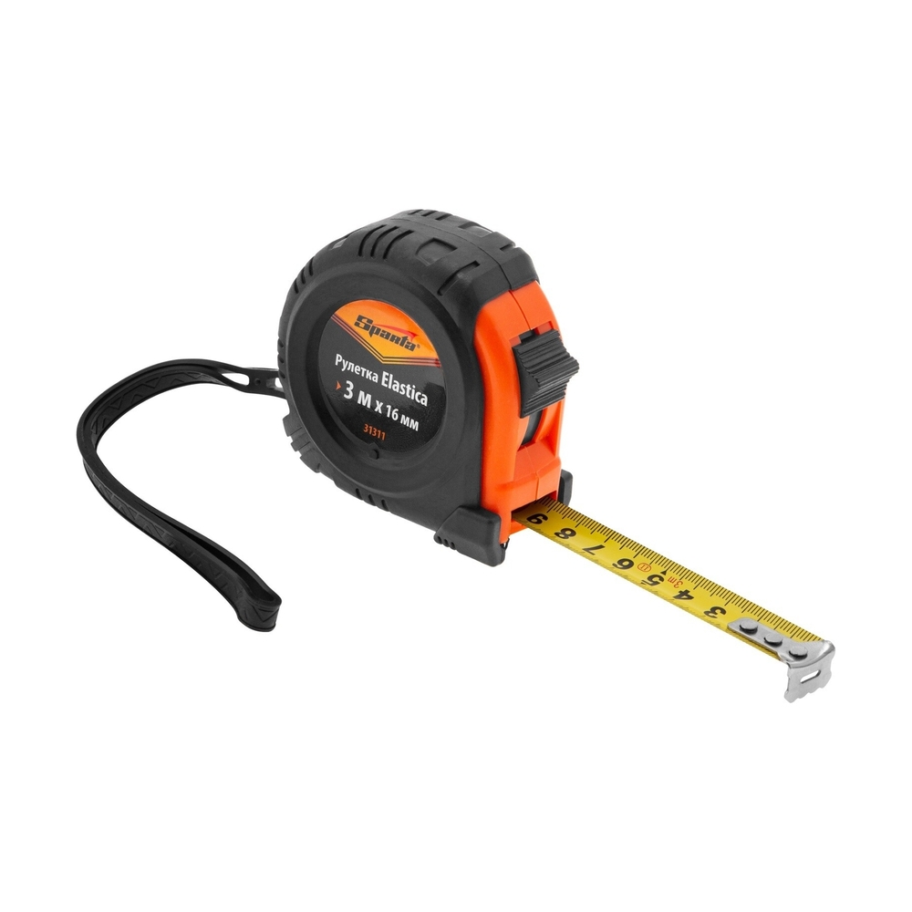 Рулетка Elastica, 3 м х 16 мм, обрезиненный корпус// Sparta - фото 4