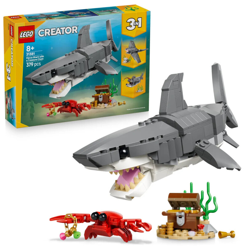 Конструктор Lego 31381 Криэйтор Злобная акула и сундук с сокровищами - фото 4
