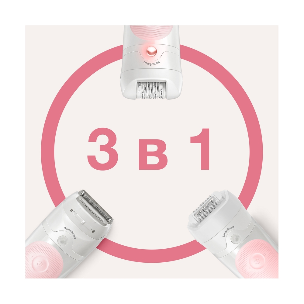 Эпилятор Braun Silk-épil 5 5-620, для сухой и влажной эпиляции, с 3 насадками, белый/розовый - фото 3