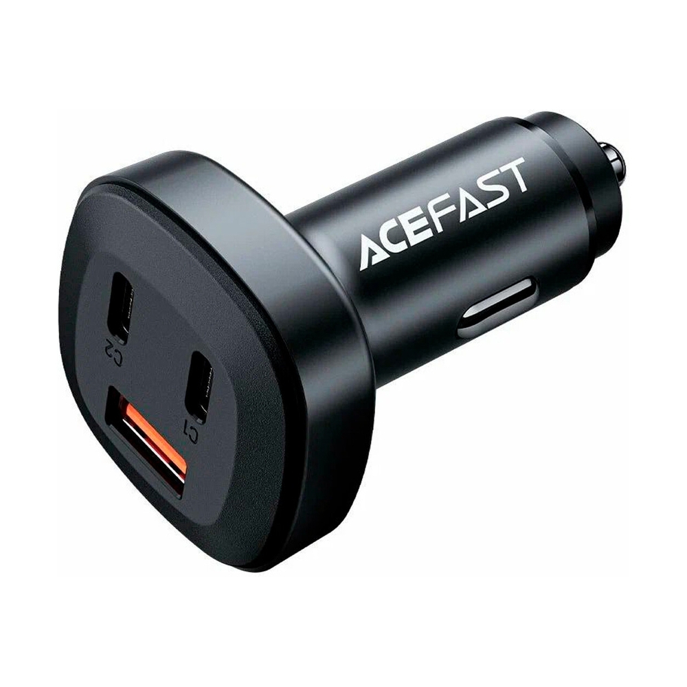 Автомобильное зарядное устройство AceFast B3, 66W(USB-C+USB-C+USB-A), черный - фото 2