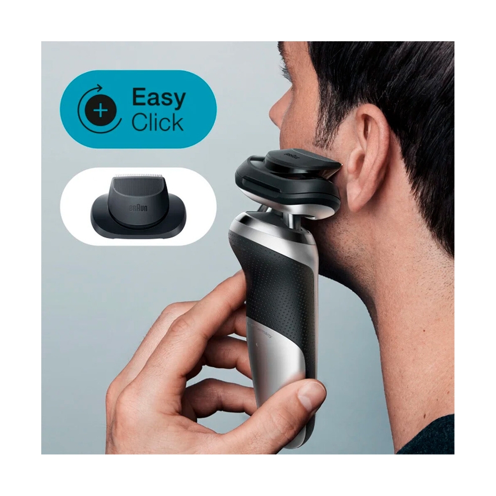 Электробритва Braun Series 7 71-S4200cs, сухое/влажное бритьё, зарядная станция, насадка, серебристая - фото 7