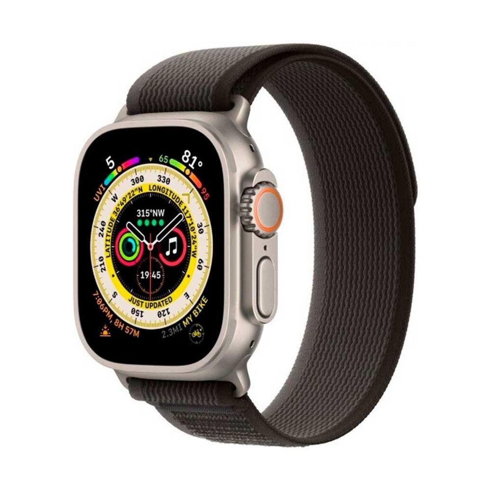 Смарт-часы Apple Watch Ultra GPS + Cellular, 49mm Titanium Case with Black/Gray Trail Loop - S/M - фото