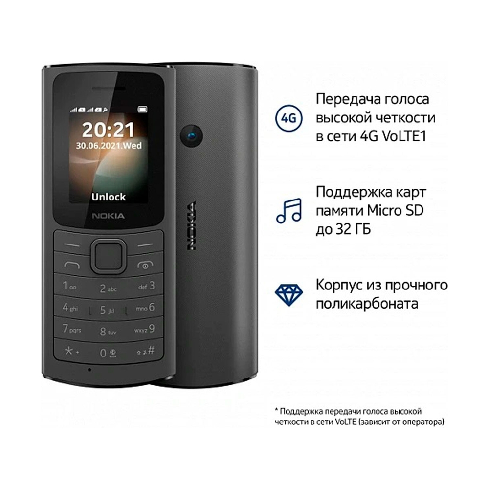 Мобильный телефон Nokia 110 4G Black - фото 5